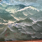 Vintage Oil Painting Clipper Ship American Flag Nautical Maritime Seascape