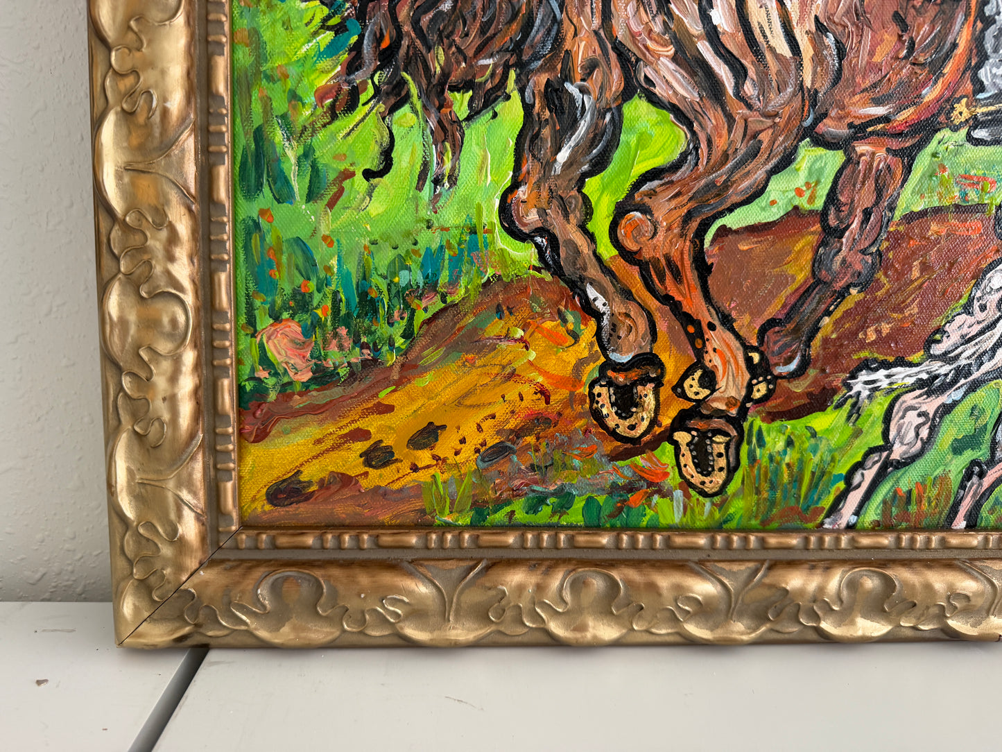Serg Graff English Fox Hunt Equestrian Dogs Sporting Art Original Painting, COA