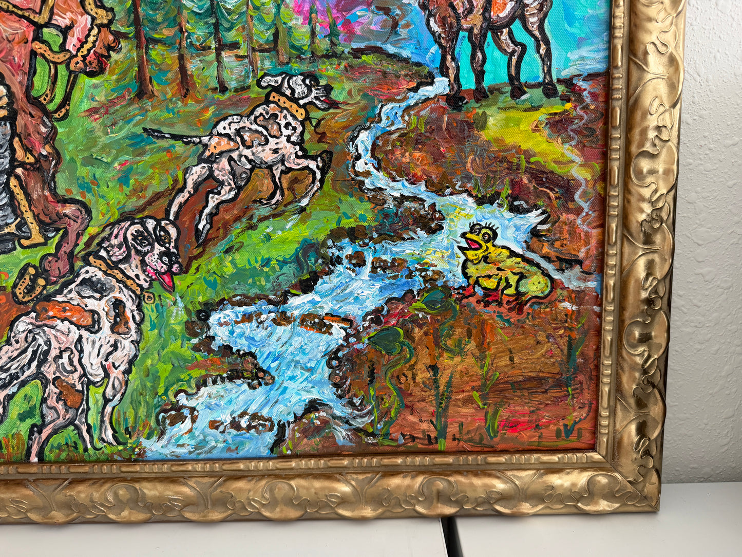 Serg Graff English Fox Hunt Equestrian Dogs Sporting Art Original Painting, COA