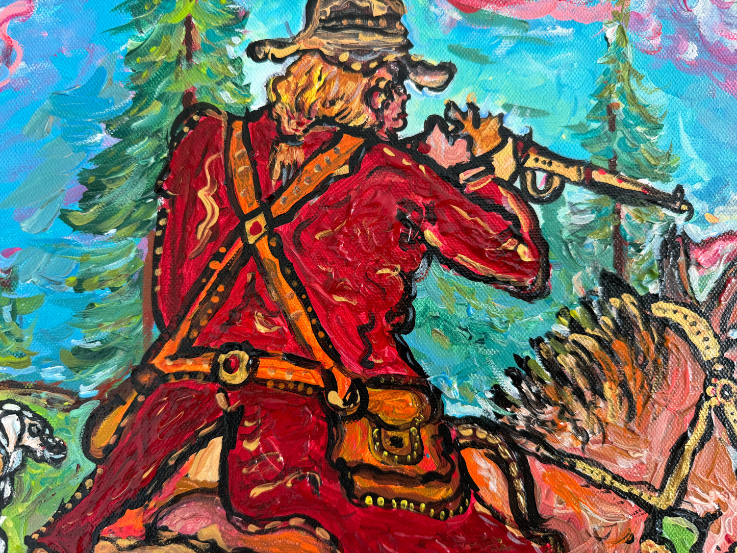 Serg Graff English Fox Hunt Equestrian Dogs Sporting Art Original Painting, COA