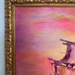 Original Oil Painting on Canvas by Serg Graff, "Ship" Sunset Sea Ocean, COA