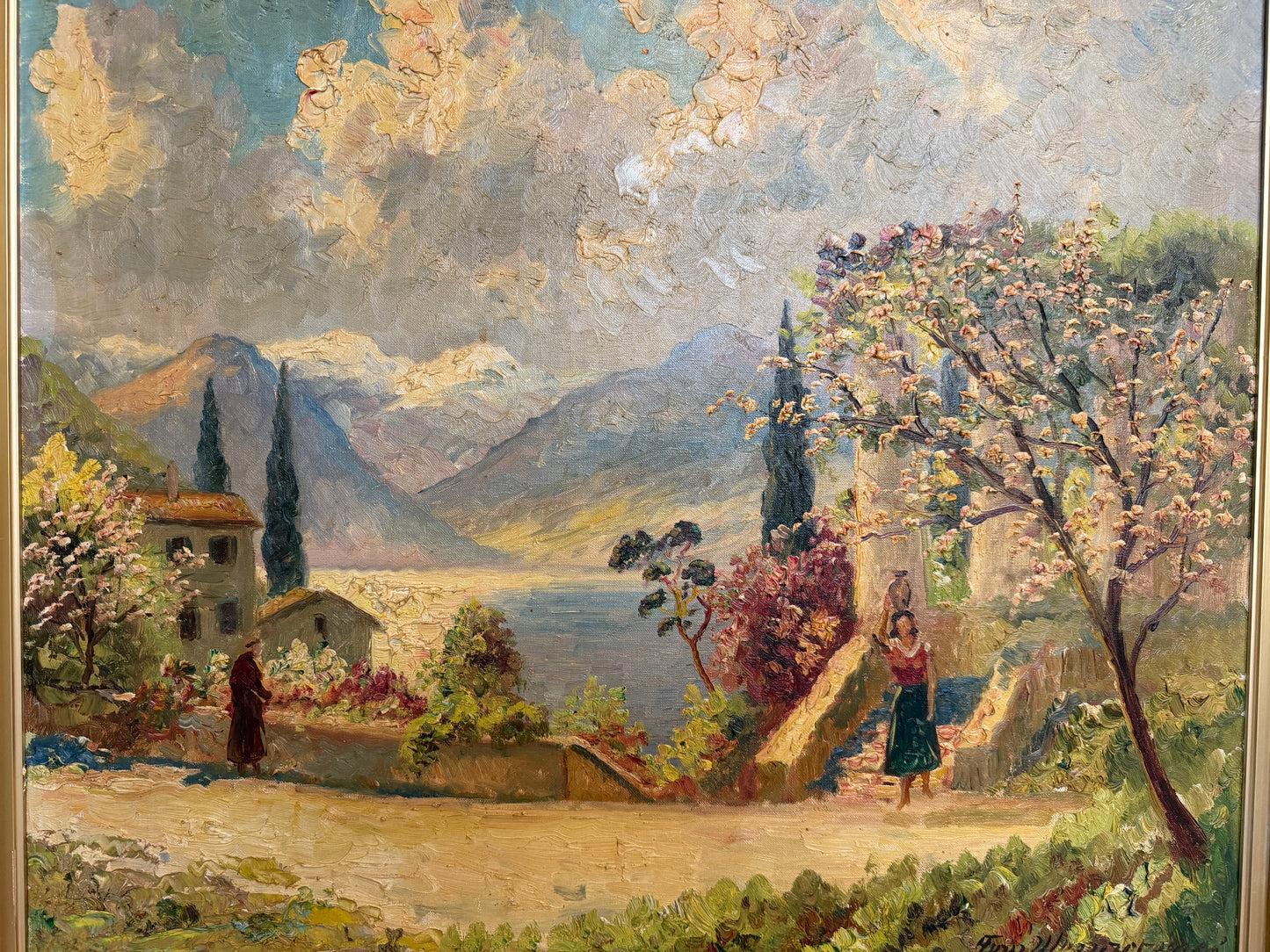 Listed Danish Artist Finn Wennerwald 1896–1969 Antique Oil Painting Landscape