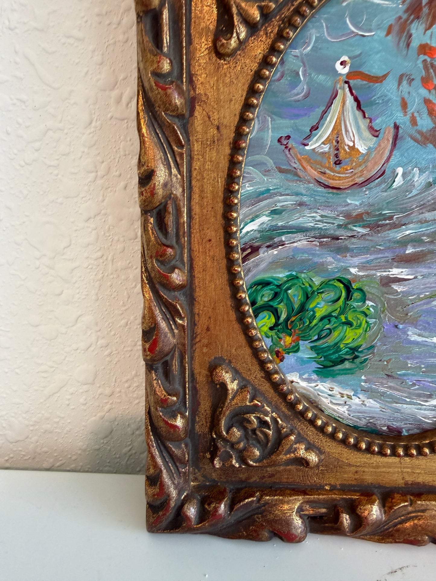Serg Graff “Storm Wanderer” Original Art, Fantasy Ship Seascape Nautical Art COA