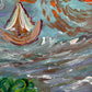 Serg Graff “Storm Wanderer” Original Art, Fantasy Ship Seascape Nautical Art COA