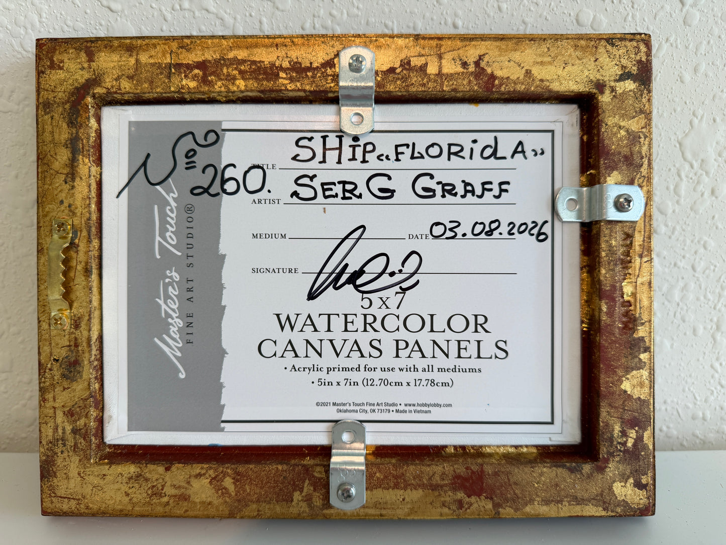 Serg Graff “Ship "Florida"” Original Art, Fantasy Ship Seascape Nautical Art COA