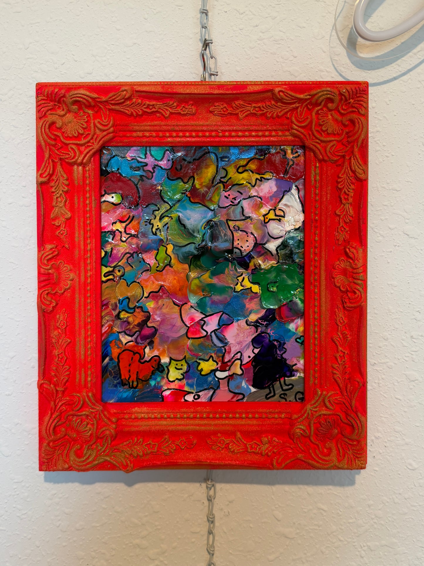 Original Abstract Painting Serg Graff "Kingdom of Pareidolia" Outsider Art COA