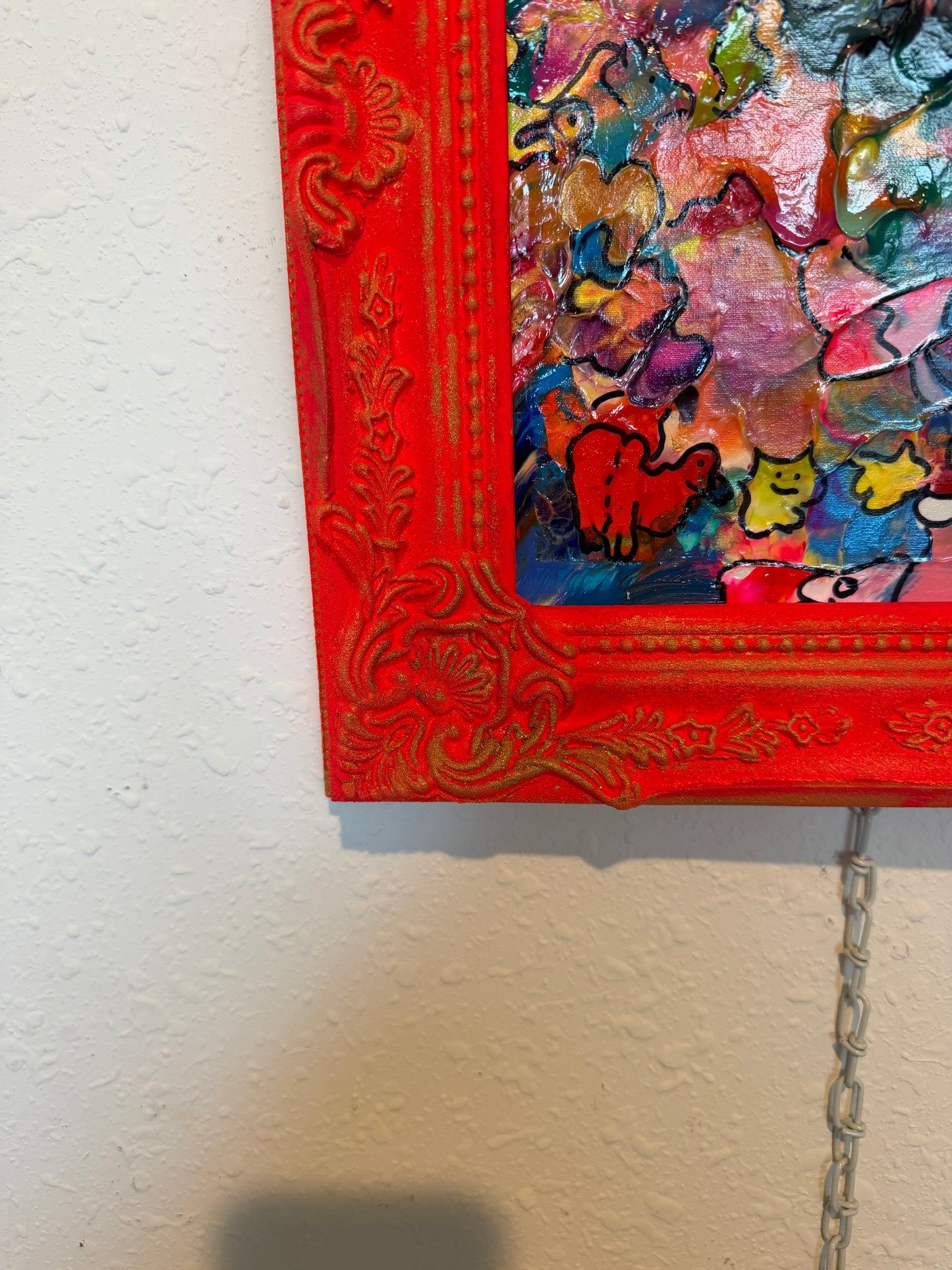 Original Abstract Painting Serg Graff "Kingdom of Pareidolia" Outsider Art COA