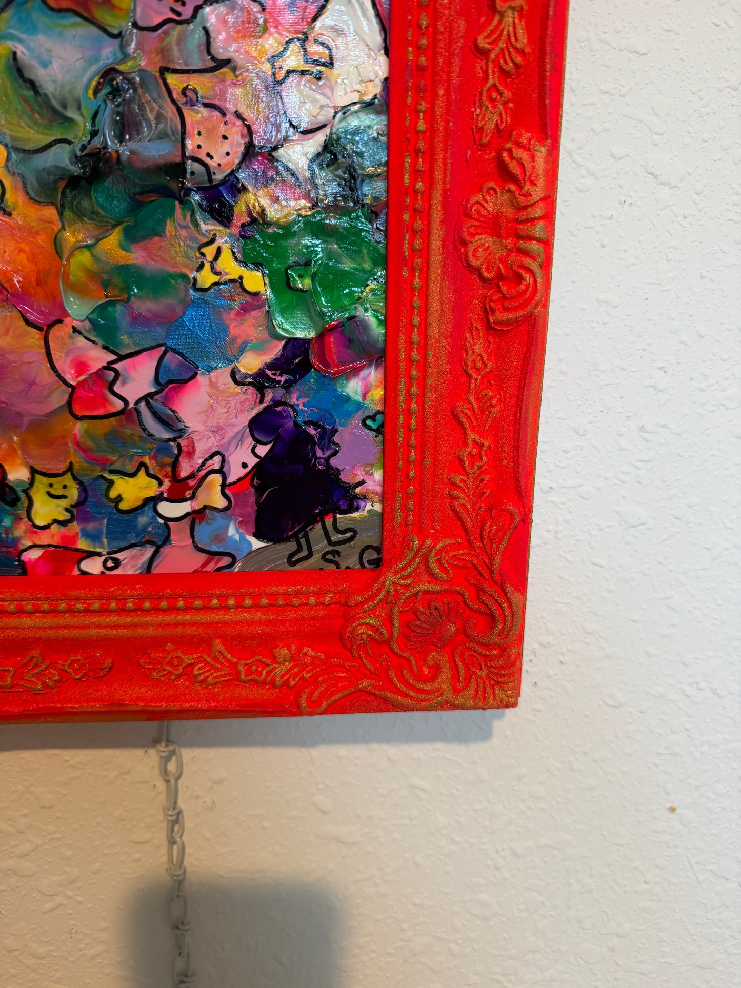 Original Abstract Painting Serg Graff "Kingdom of Pareidolia" Outsider Art COA
