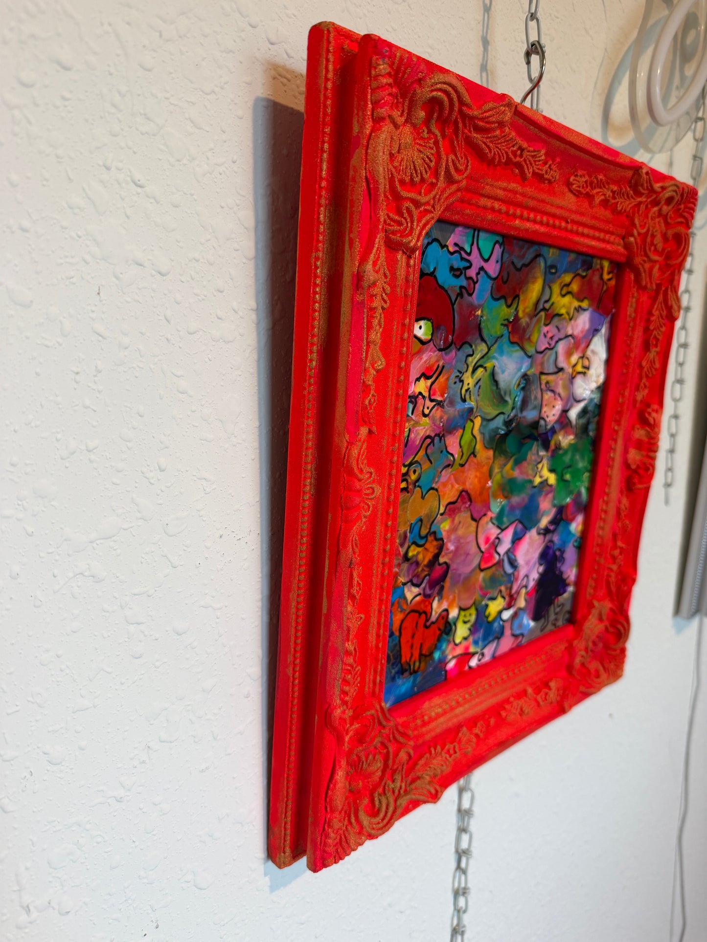 Original Abstract Painting Serg Graff "Kingdom of Pareidolia" Outsider Art COA