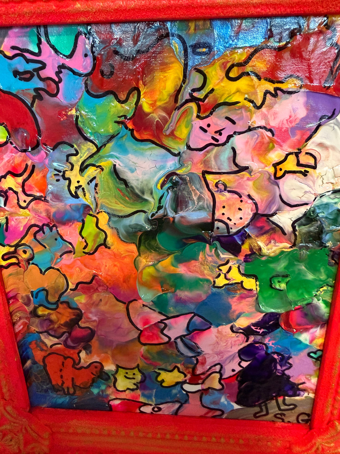 Original Abstract Painting Serg Graff "Kingdom of Pareidolia" Outsider Art COA
