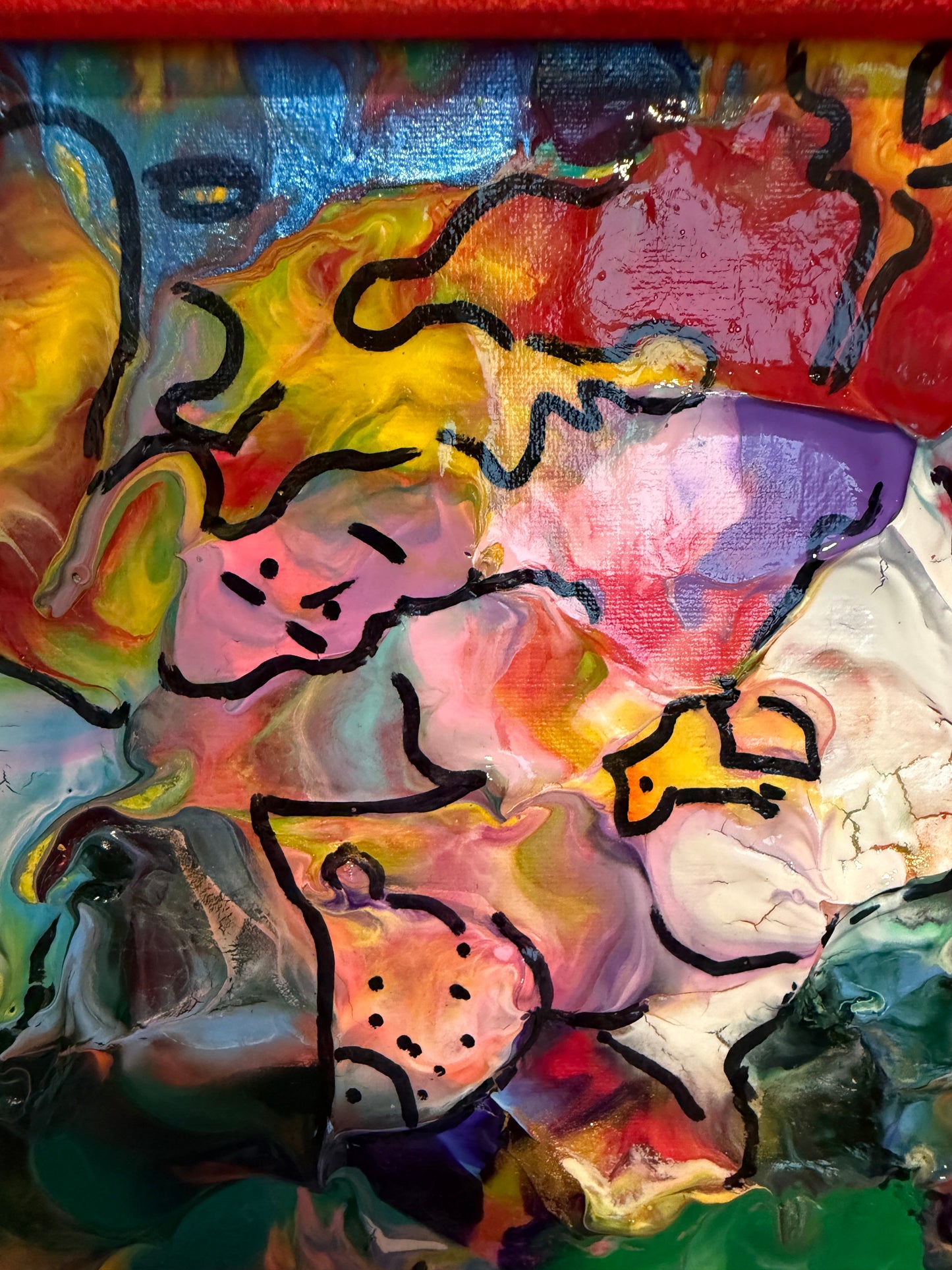 Original Abstract Painting Serg Graff "Kingdom of Pareidolia" Outsider Art COA
