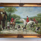 English Fox Hunting Scene Horse Hounds Oil Painting Signed William Framed