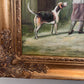 English Fox Hunting Scene Horse Hounds Oil Painting Signed William Framed