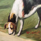 English Fox Hunting Scene Horse Hounds Oil Painting Signed William Framed