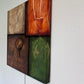 Modern Abstract Geometric Painting Signed Kaulani 2004 | 24x24" Textured Art