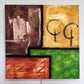 Modern Abstract Geometric Painting Signed Kaulani 2005 | 24x24" Textured Art