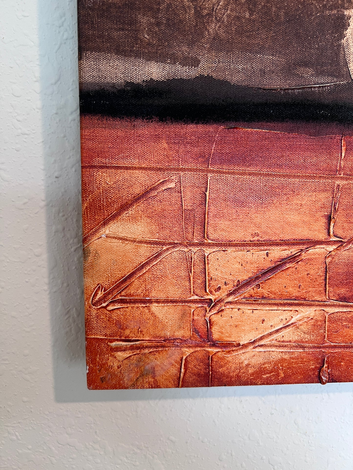 Modern Abstract Geometric Painting Signed Kaulani 2005 | 24x24" Textured Art