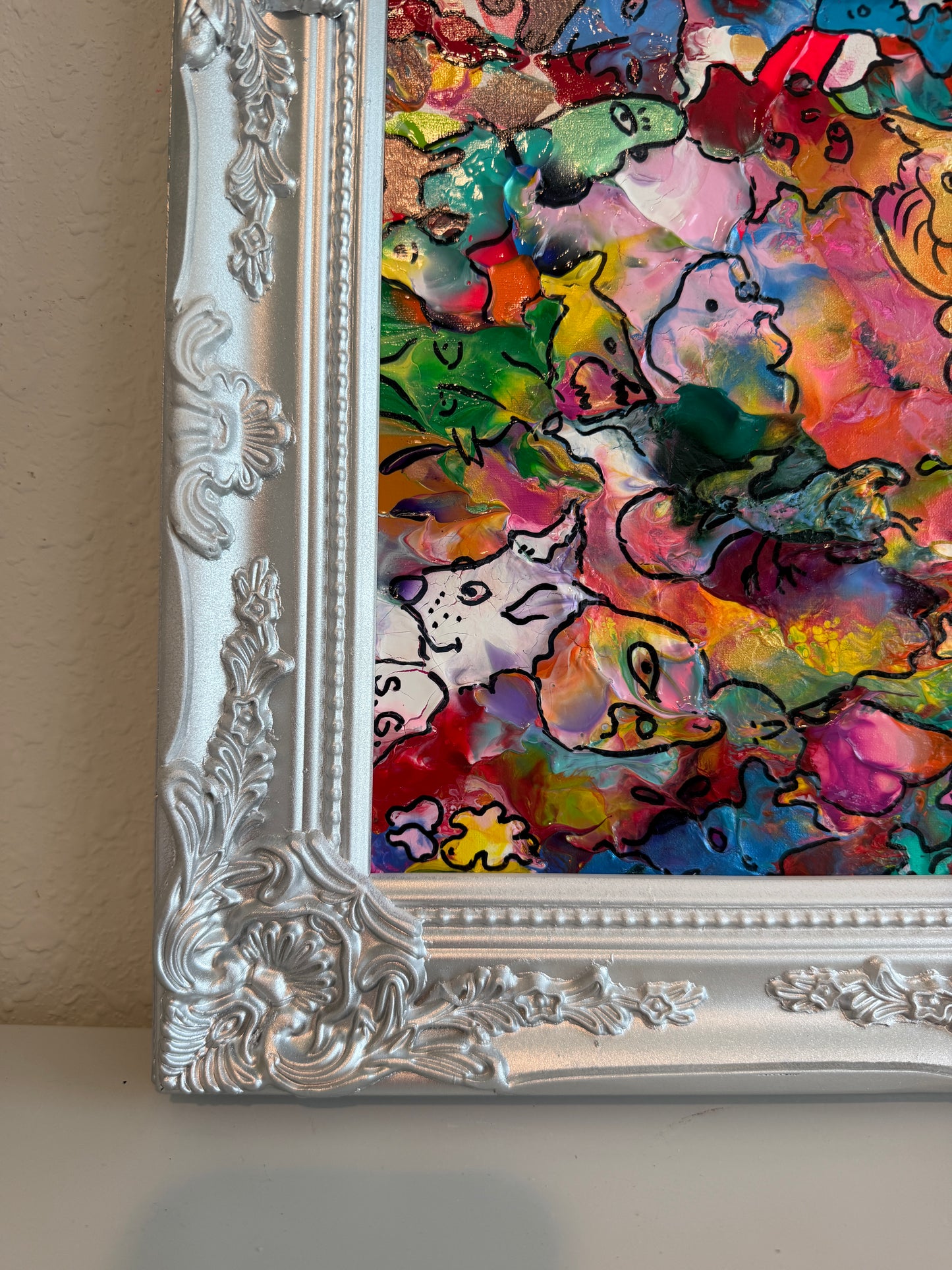 Original Abstract Painting Serg Graff "Pareidolia" Surreal Fantasy Artwork, COA