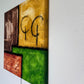 Modern Abstract Geometric Painting Signed Kaulani 2005 | 24x24" Textured Art