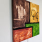 Modern Abstract Geometric Painting Signed Kaulani 2005 | 24x24" Textured Art