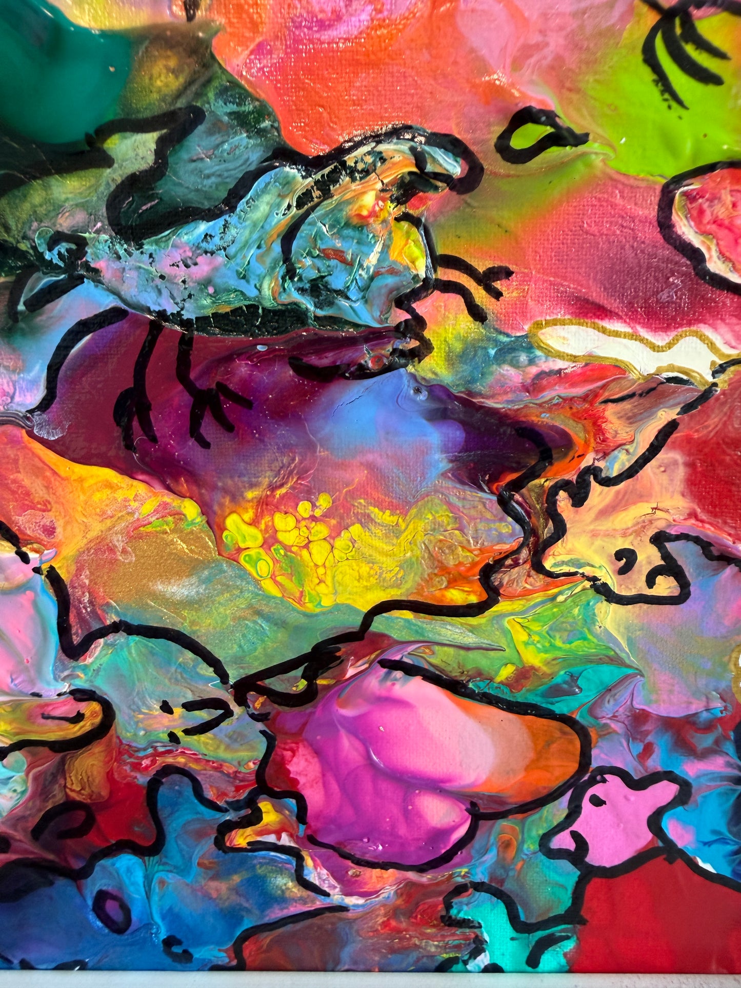 Original Abstract Painting Serg Graff "Pareidolia" Surreal Fantasy Artwork, COA