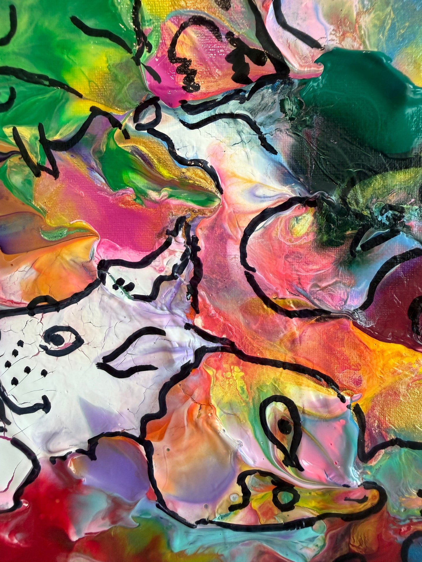 Original Abstract Painting Serg Graff "Pareidolia" Surreal Fantasy Artwork, COA