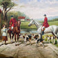 English Fox Hunting Scene Horse Hounds Large VTG Oil Painting Signed, Framed