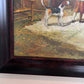 English Fox Hunting Scene Horse Hounds Large VTG Oil Painting Signed, Framed