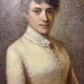 1885 Signed Antique 19th century oil painting on canvas, Portrait of a Lady