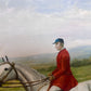 English Fox Hunting Scene Horse Hounds Large VTG Oil Painting Signed, Framed
