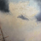 Danish Artist B. Johansen Vintage Dramatic Marine Seascape Oil Painting Framed