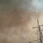 Danish Artist B. Johansen Vintage Dramatic Marine Seascape Oil Painting Framed