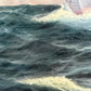 Danish Artist B. Johansen Vintage Dramatic Marine Seascape Oil Painting Framed