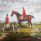 Fox Hunting Scene – Signed by M. Aarinon – Framed Vintage Oil Painting on Canvas