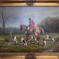 English Fox Hunting Scene Horse Hounds Oil Painting Signed Taylor Framed