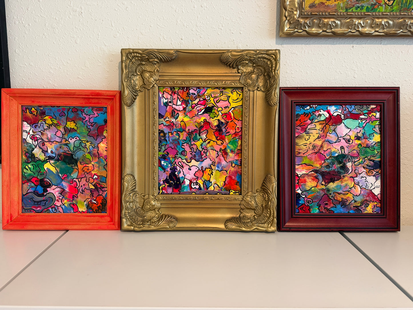 Serg Graff Set of 3 Artworks "Masks Off", "Mystery Stranger", Finding Clown"