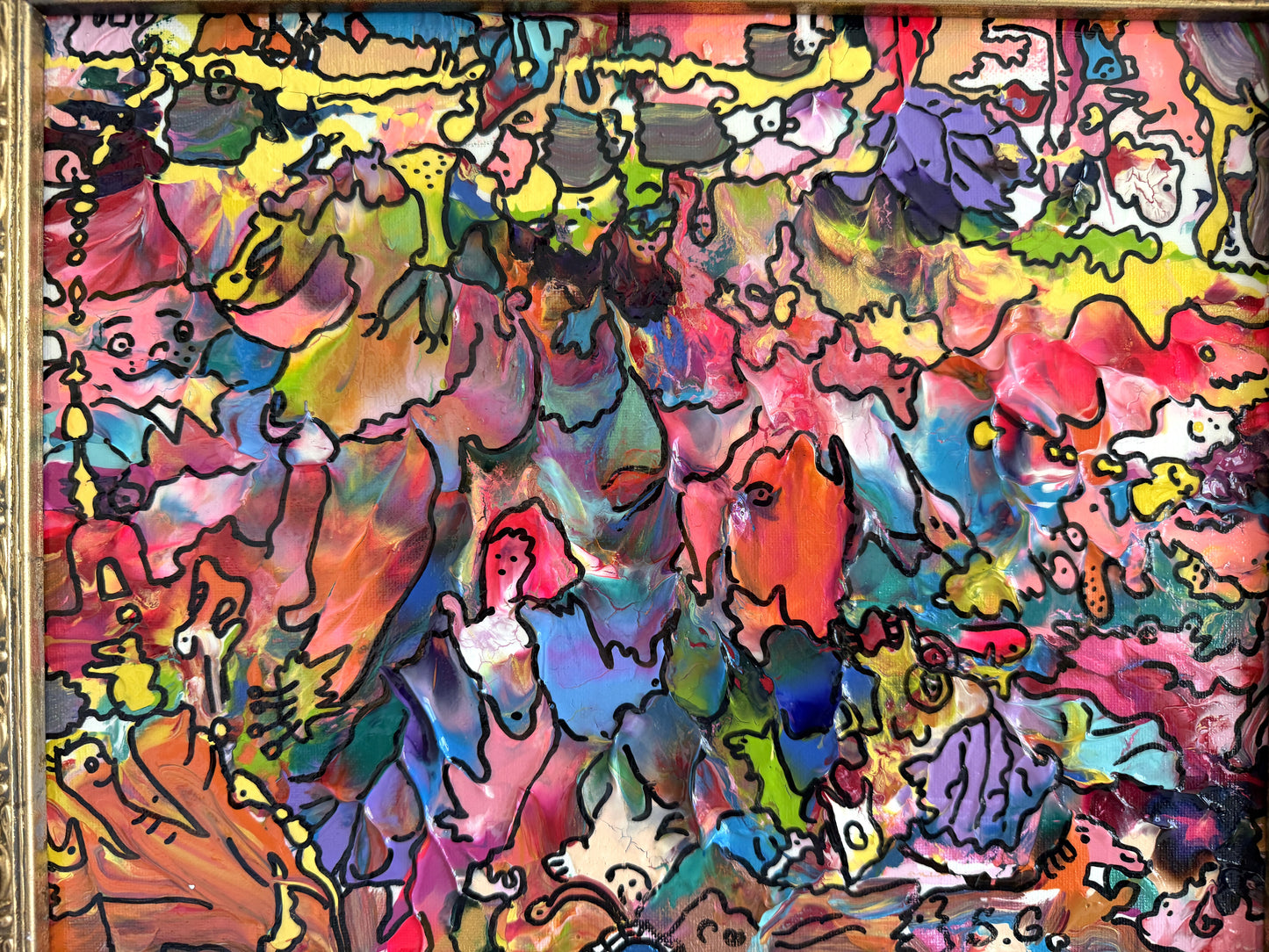 Original Abstract Painting Serg Graff "The Magical Cat" Fantasy Surreal Art, COA