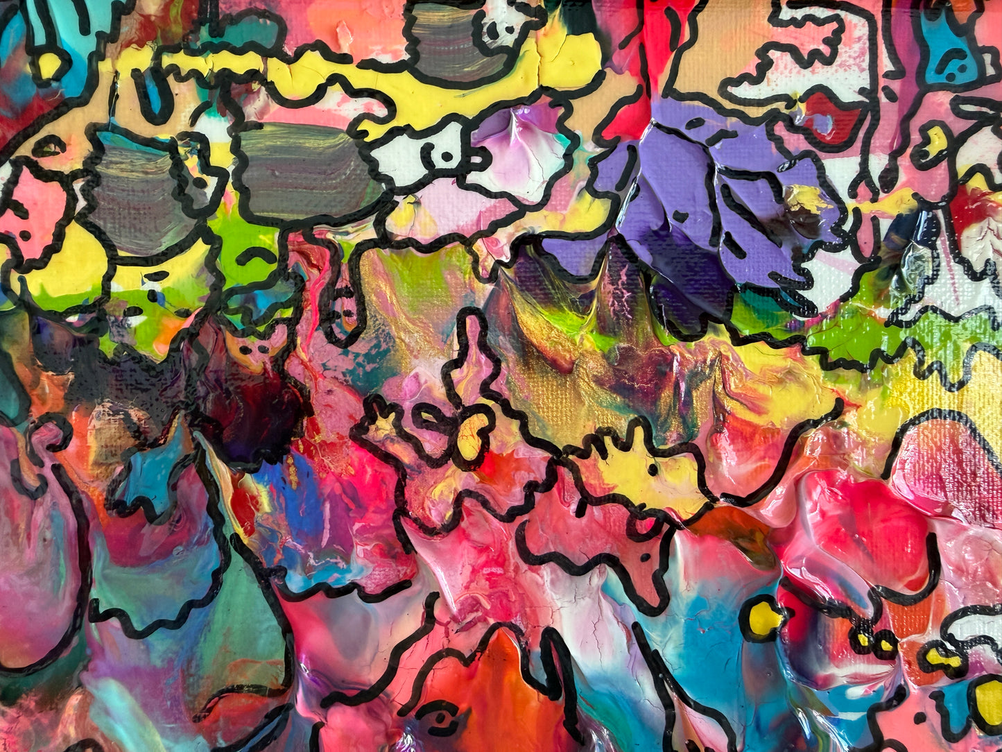 Original Abstract Painting Serg Graff "The Magical Cat" Fantasy Surreal Art, COA