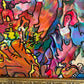 Original Abstract Painting Serg Graff "The Magical Cat" Fantasy Surreal Art, COA
