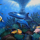 Vibrant Underwater Scene – Acrylic on Canvas Signed “Lewis” – 36"x24" Unframed