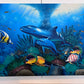 Vibrant Underwater Scene – Acrylic on Canvas Signed “Lewis” – 36"x24" Unframed