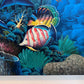 Vibrant Underwater Scene – Acrylic on Canvas Signed “Lewis” – 36"x24" Unframed