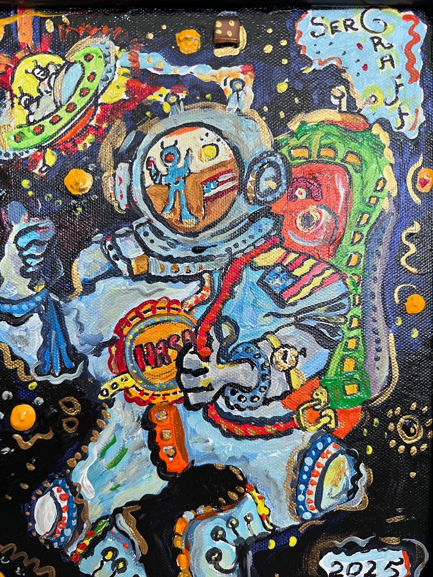 Original Painting on Canvas by Serg Graff, "NASA", Cosmic Art, COA included
