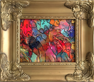Original Abstract Painting Serg Graff "The Primordial World" Surreal Fantasy Art