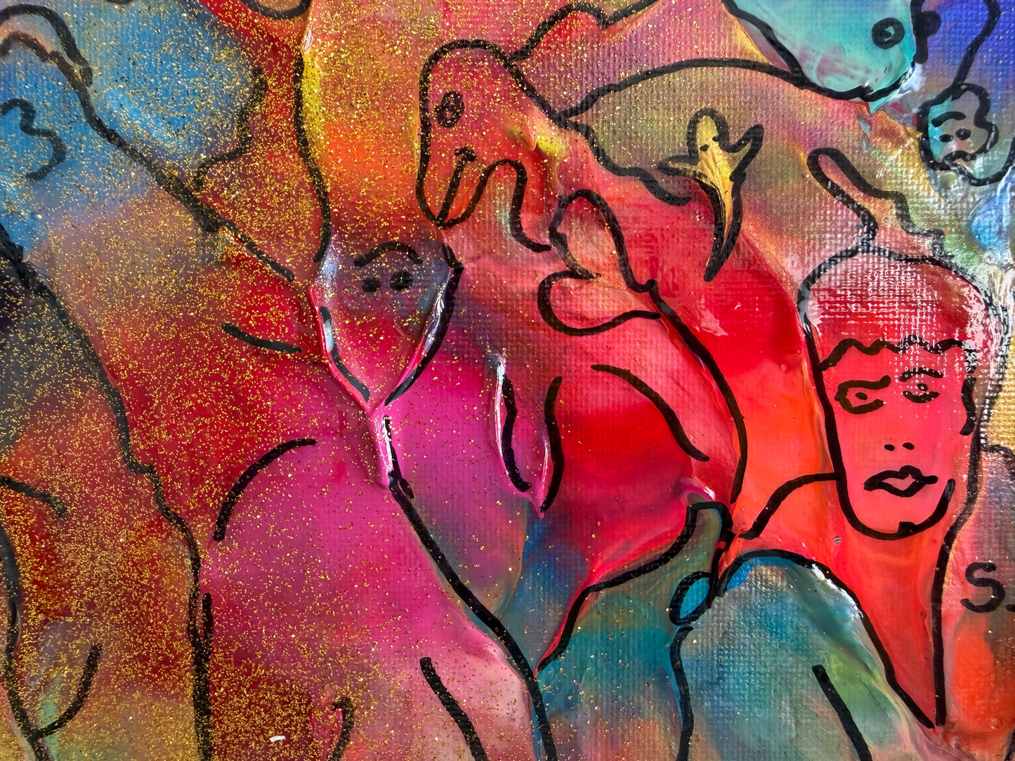 Original Abstract Painting Serg Graff "The Primordial World" Surreal Fantasy Art