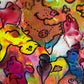 Original Abstract Painting Serg Graff "Happy Doodles" Surreal Fantasy Art, COA