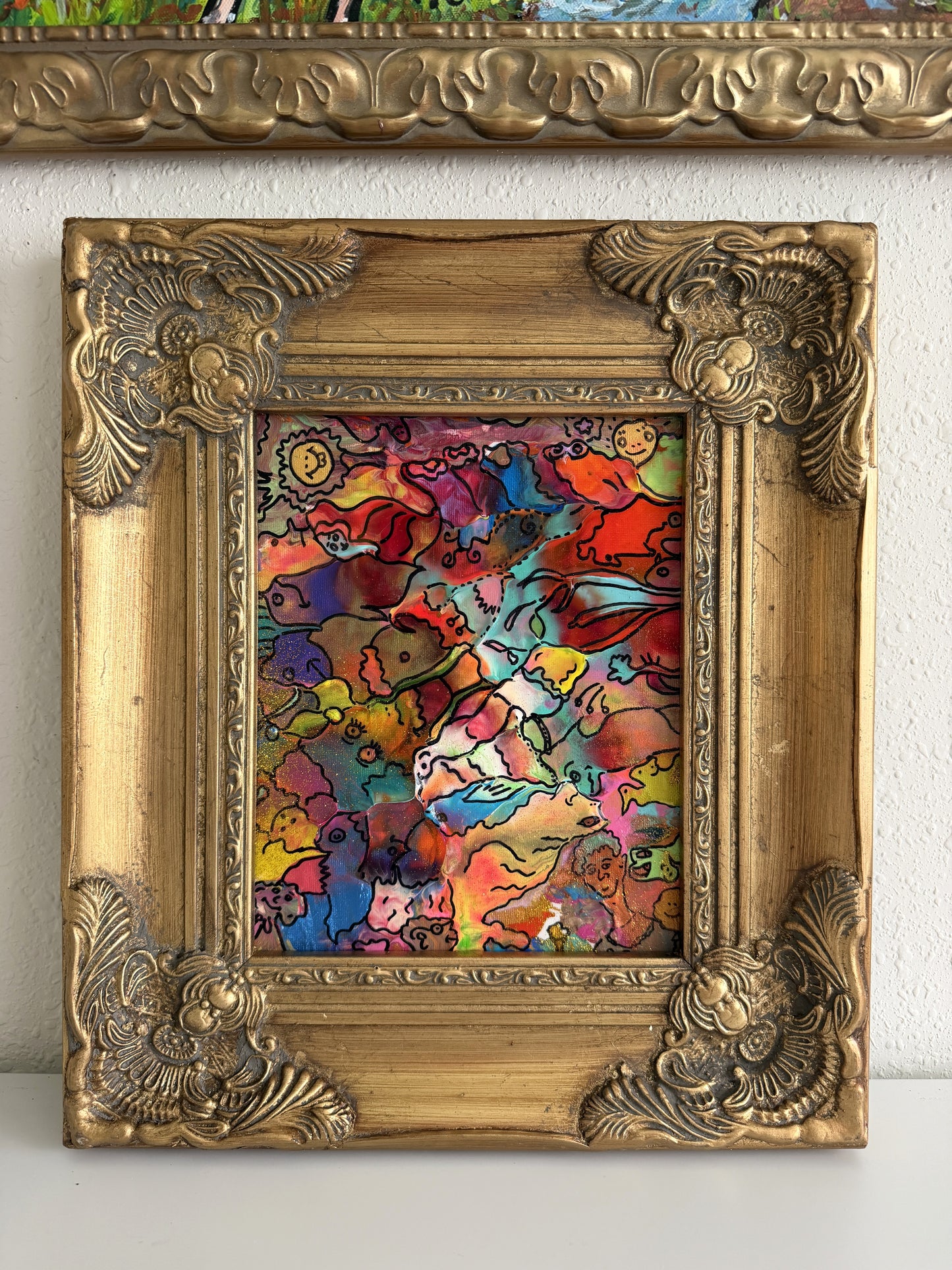 Original Abstract Painting Serg Graff "Ice Cream Boy" Surreal Fantasy Art, COA