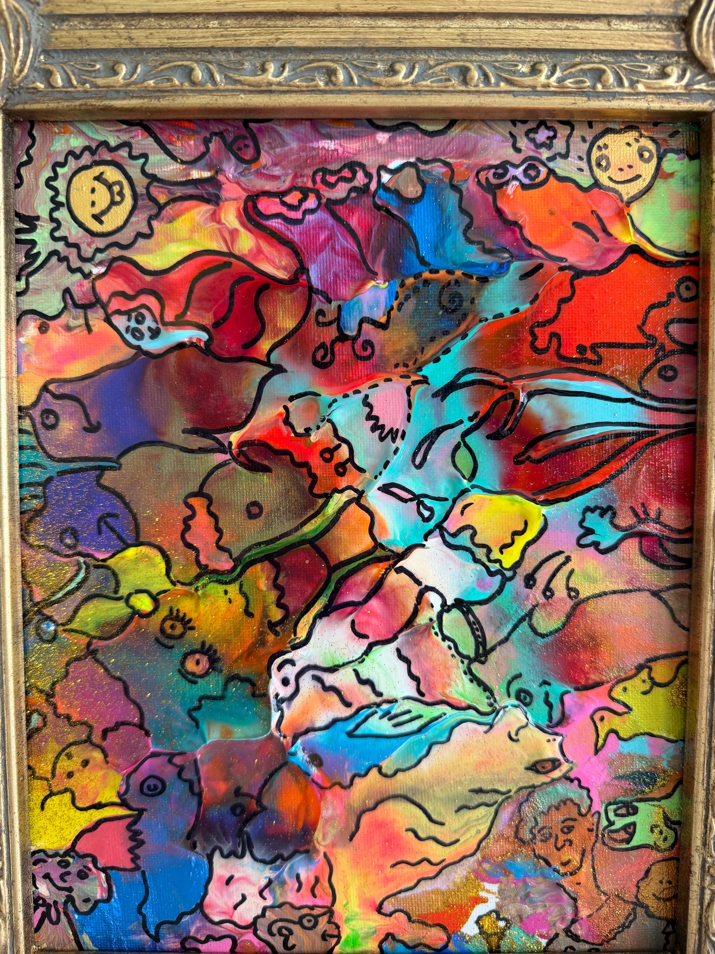 Original Abstract Painting Serg Graff "Ice Cream Boy" Surreal Fantasy Art, COA