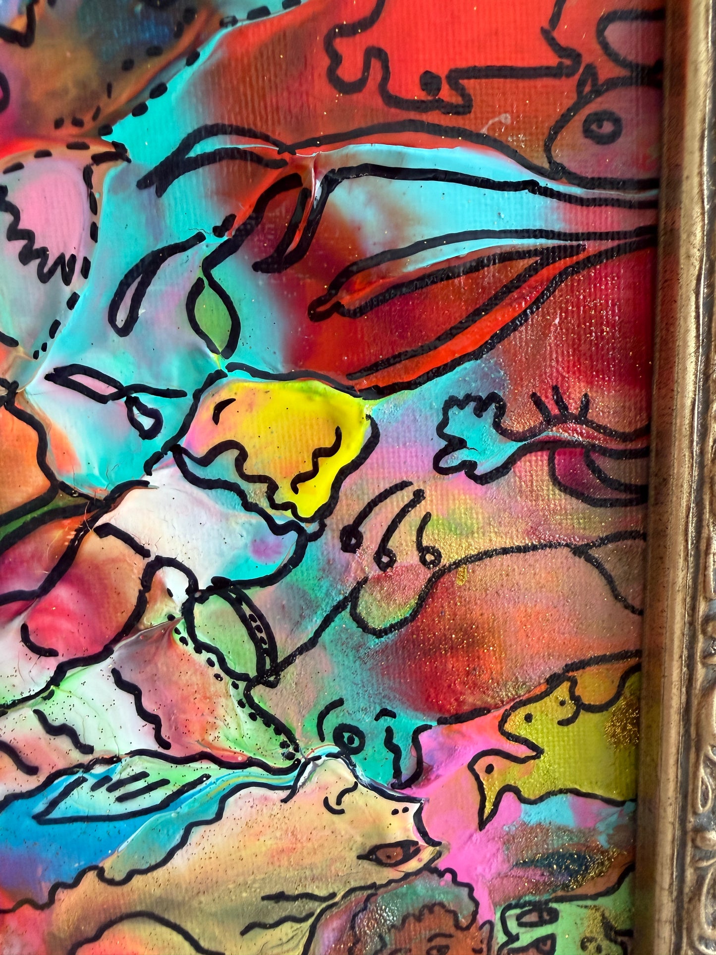 Original Abstract Painting Serg Graff "Ice Cream Boy" Surreal Fantasy Art, COA