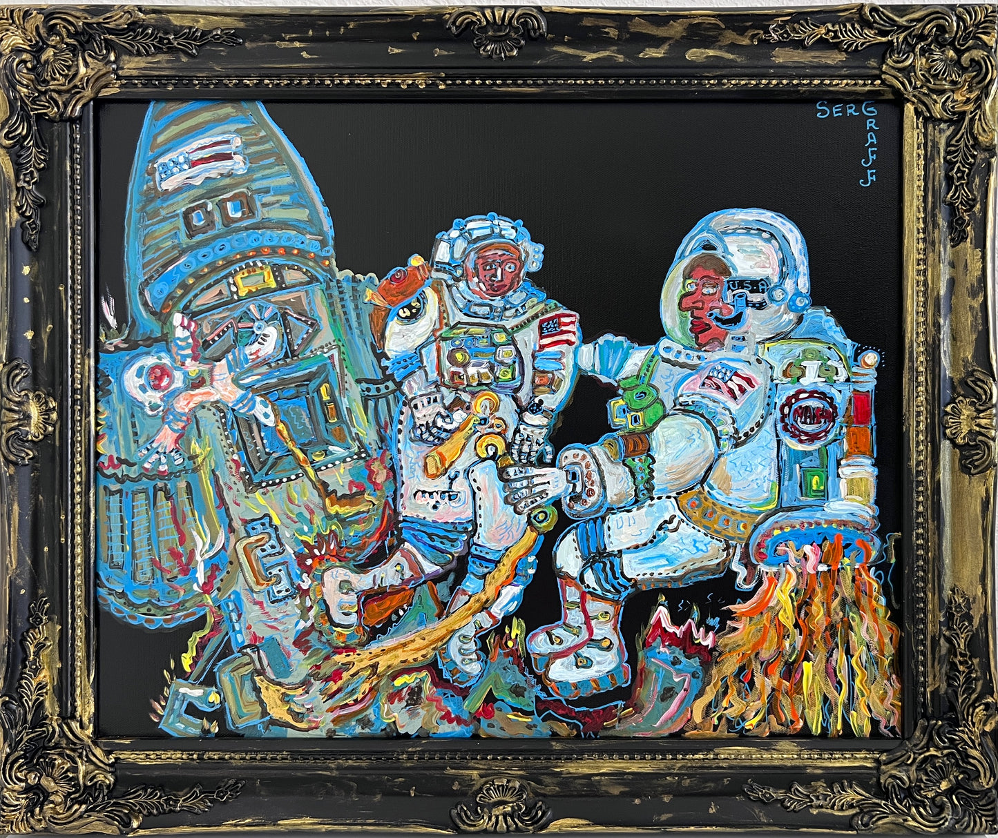 Original Painting on Canvas by Serg Graff, "Gravity", Cosmic Art, COA included